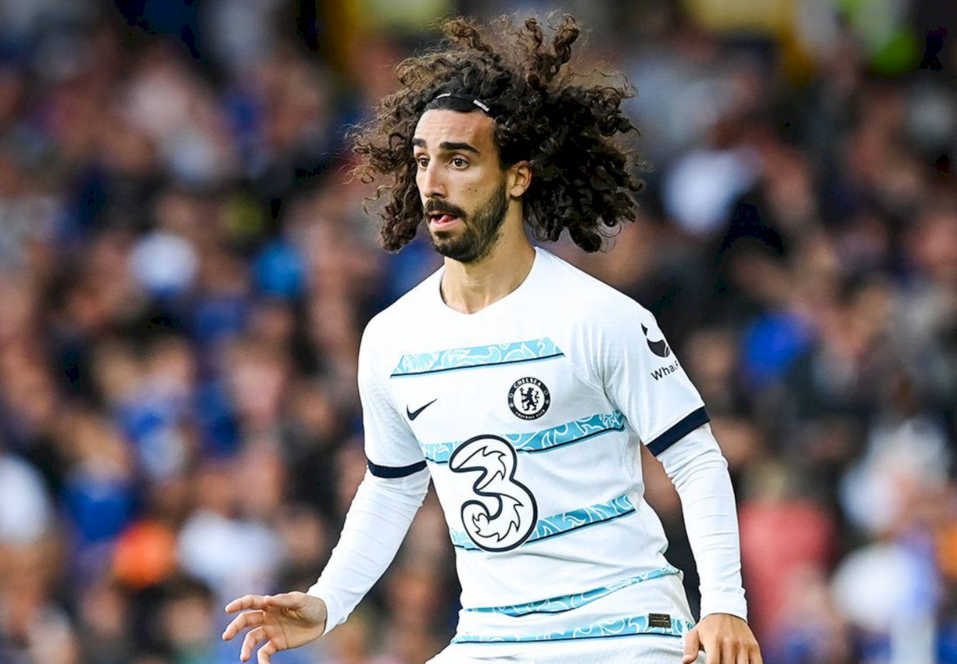 Marc Cucurella Three White Stripes Background