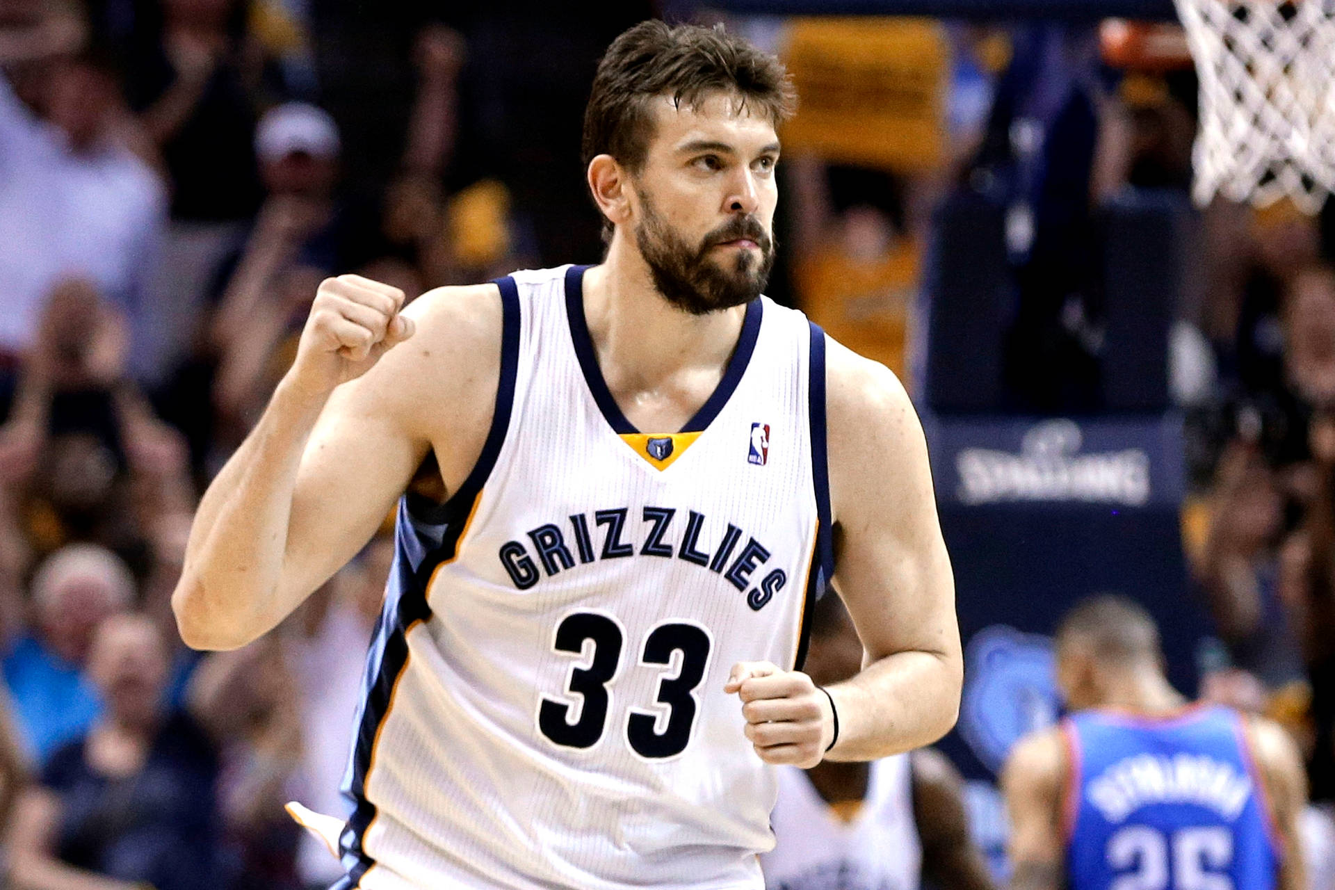 Marc Gasol Victory Against Thunder Background
