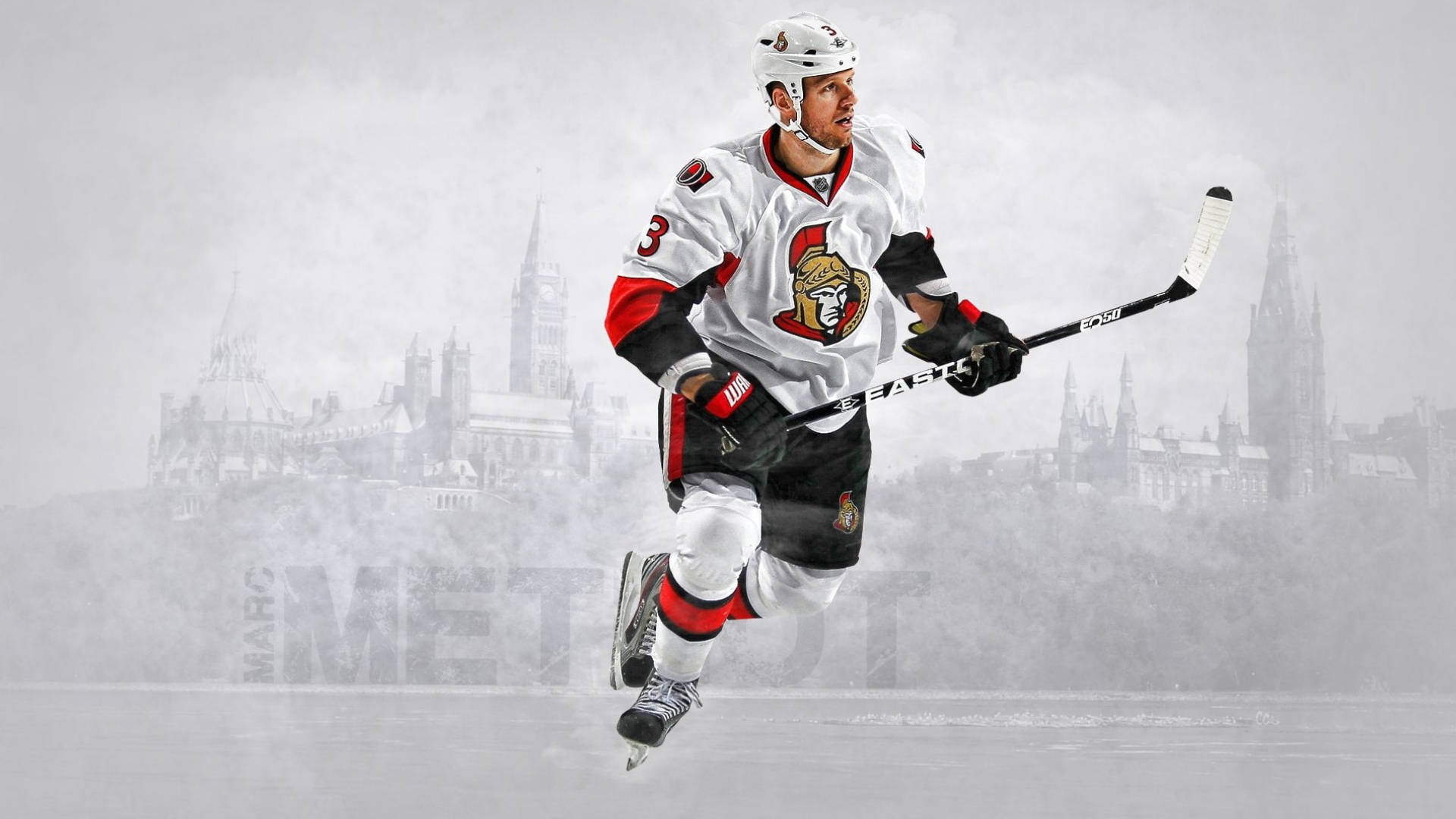 Marc Methot Of Ottawa Senators In Action Background