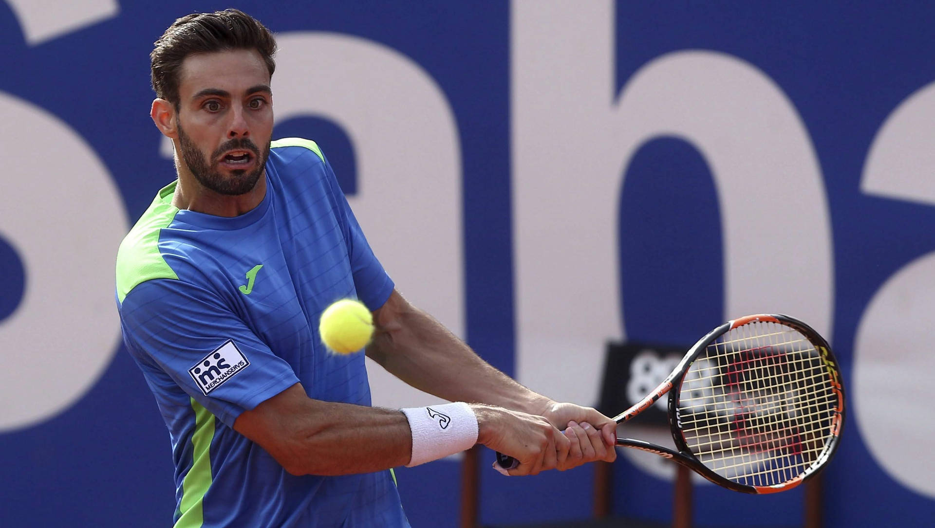 Marcel Granollers In Blue Jersey Background