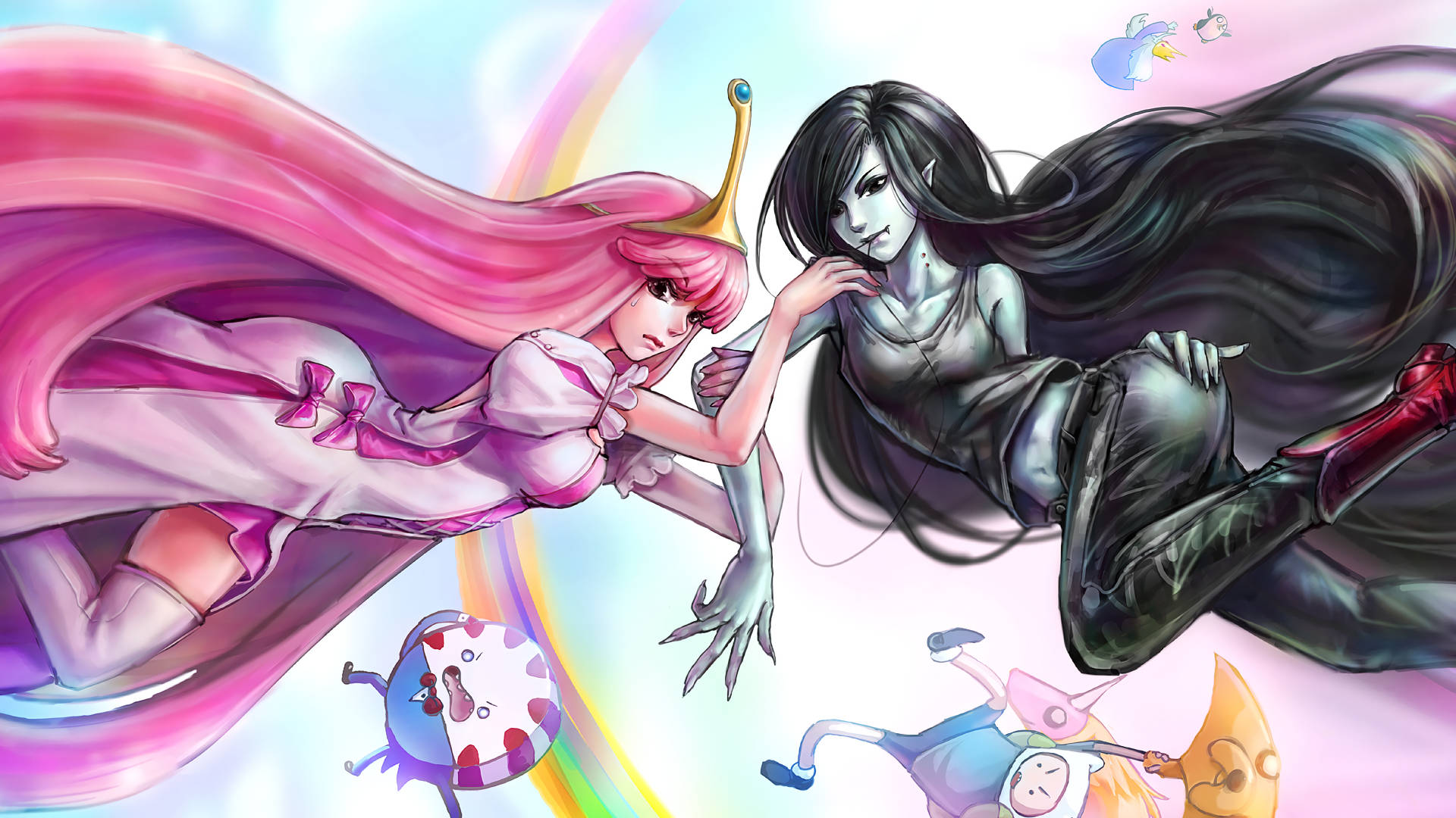 Marceline And Princess Bubblegum Fan Art Background