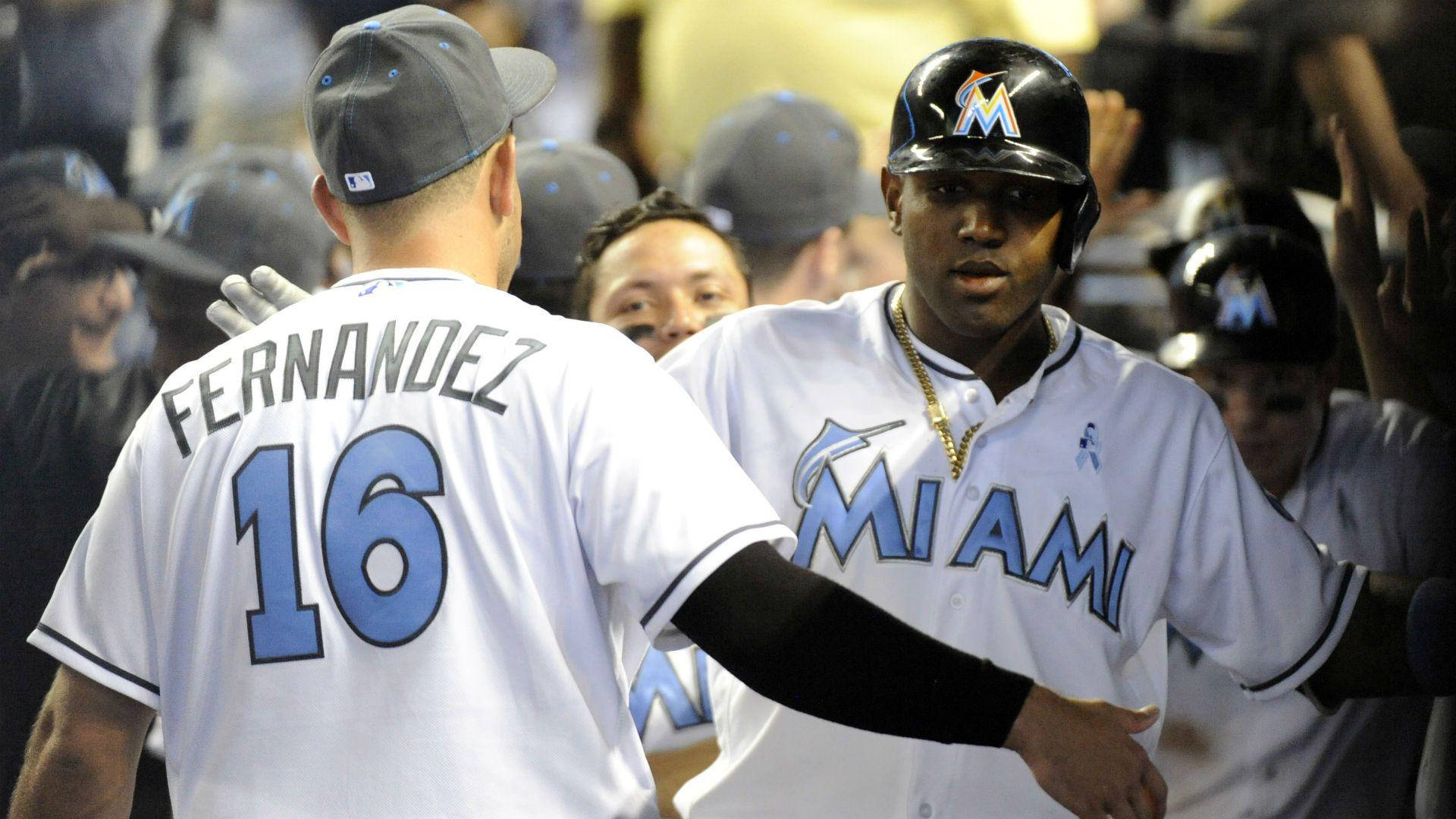 Marcell Ozuna Greeting José Fernández