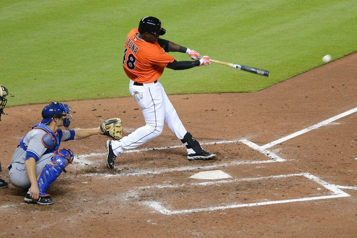 Marcell Ozuna Hitting A Ball