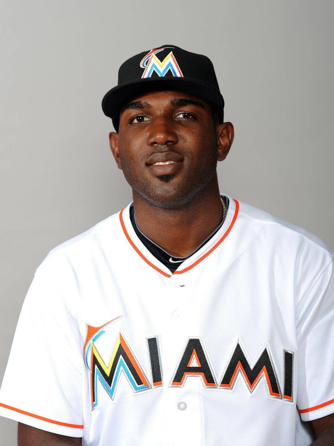 Marcell Ozuna In White Backdrop