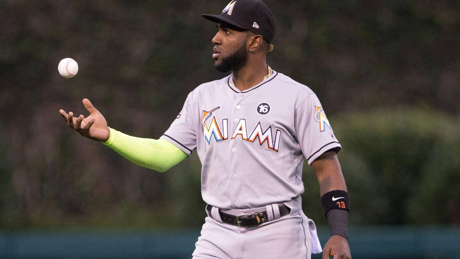 Marcell Ozuna With Ball In Air