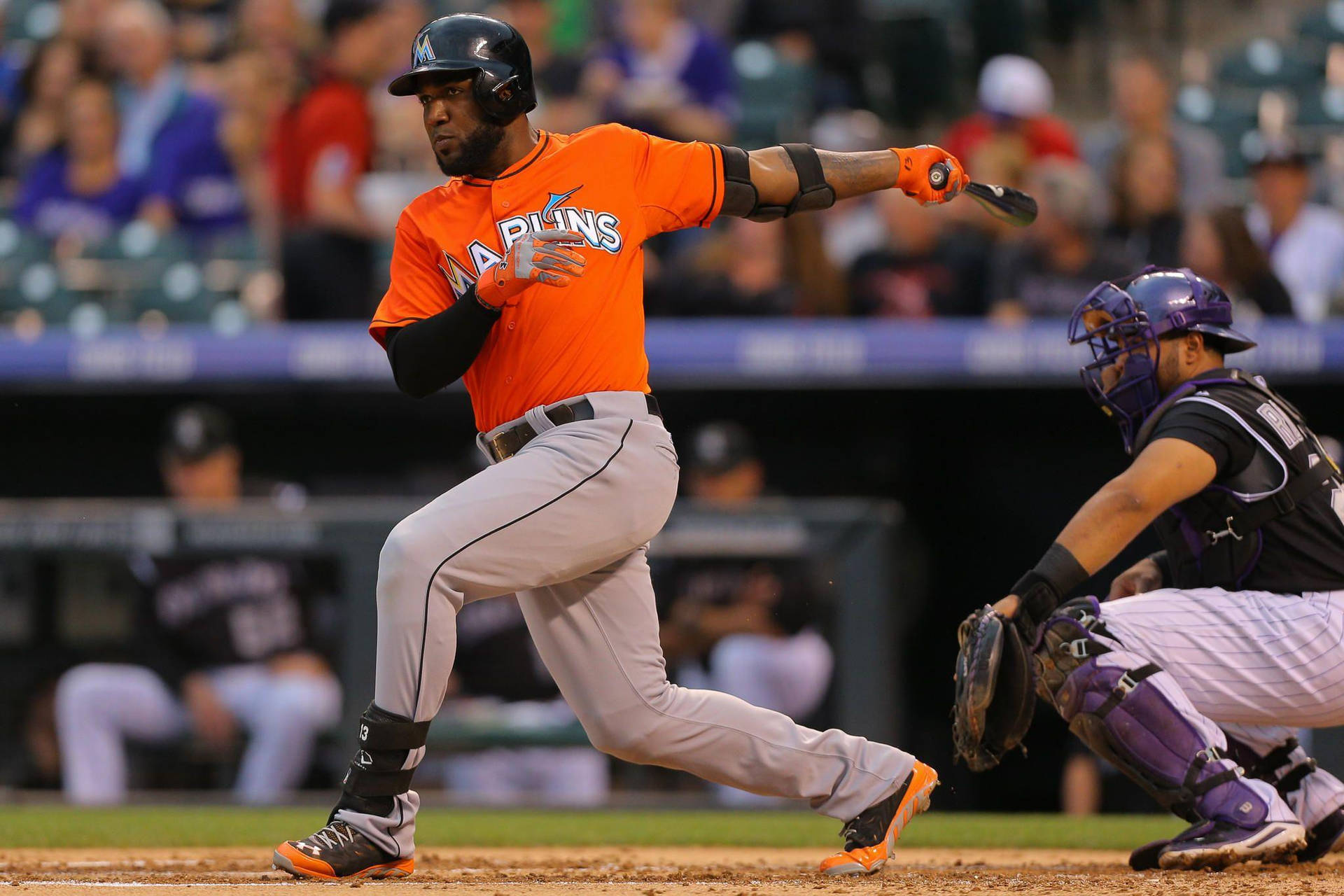 Marcell Ozuna With Orange Jersey