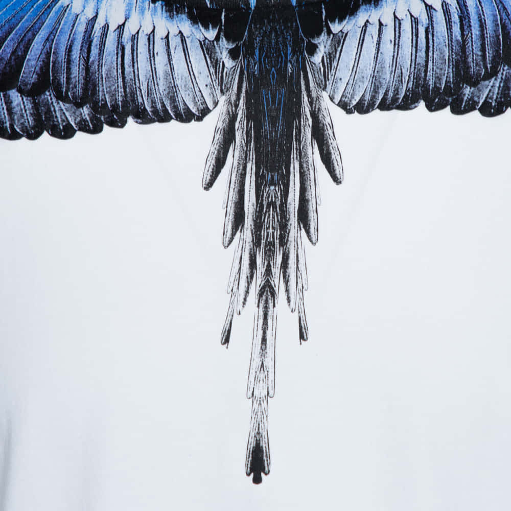 Marcelo Burlon Black Blue Wings Print Background