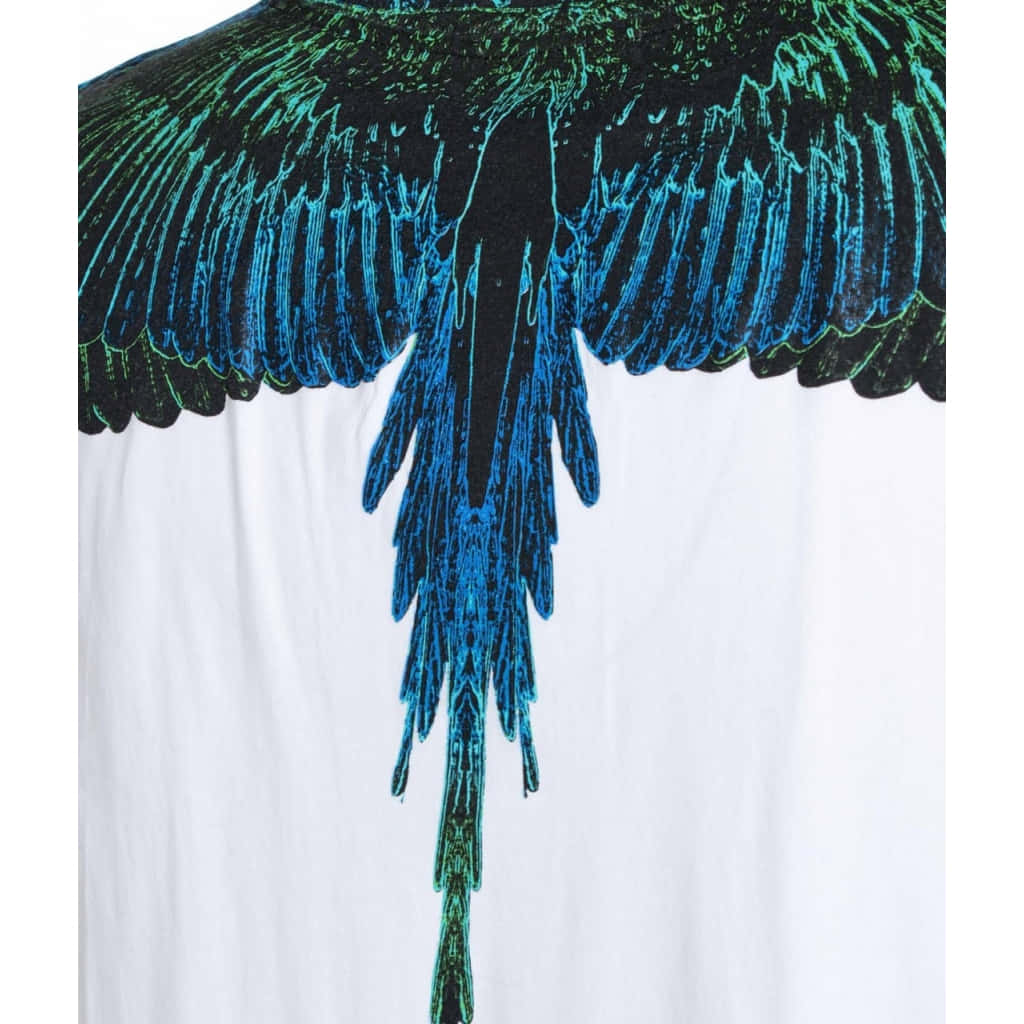 Marcelo Burlon Blue Green Wings Print Background