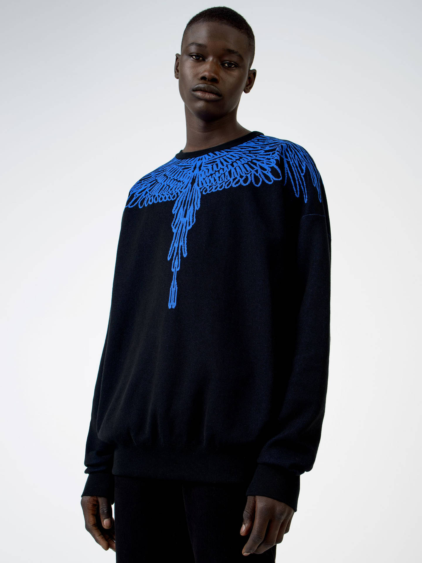 Marcelo Burlon Blue Wings Print Hoodie Background