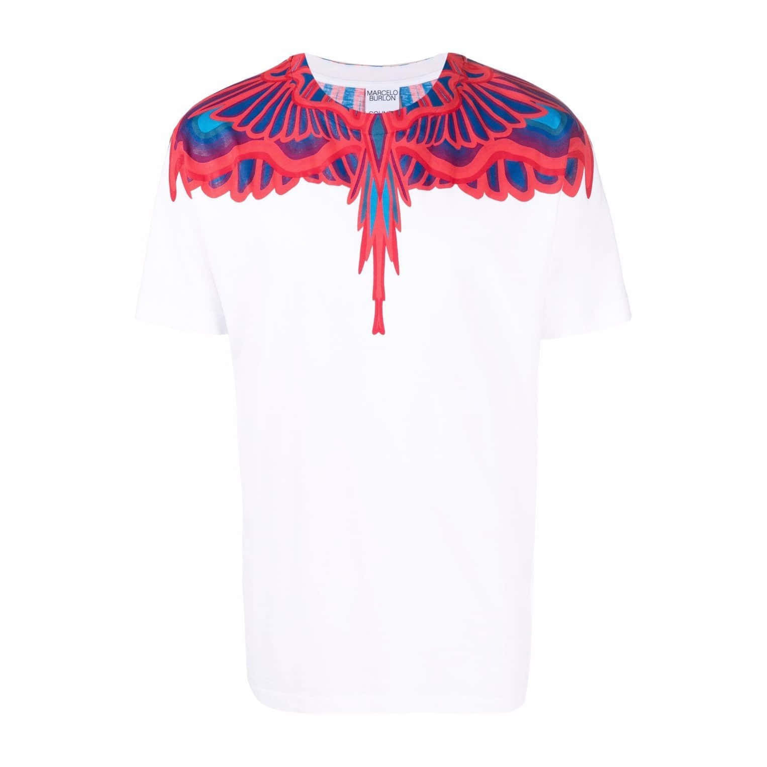 Marcelo Burlon Red Purple Blue Wings Background