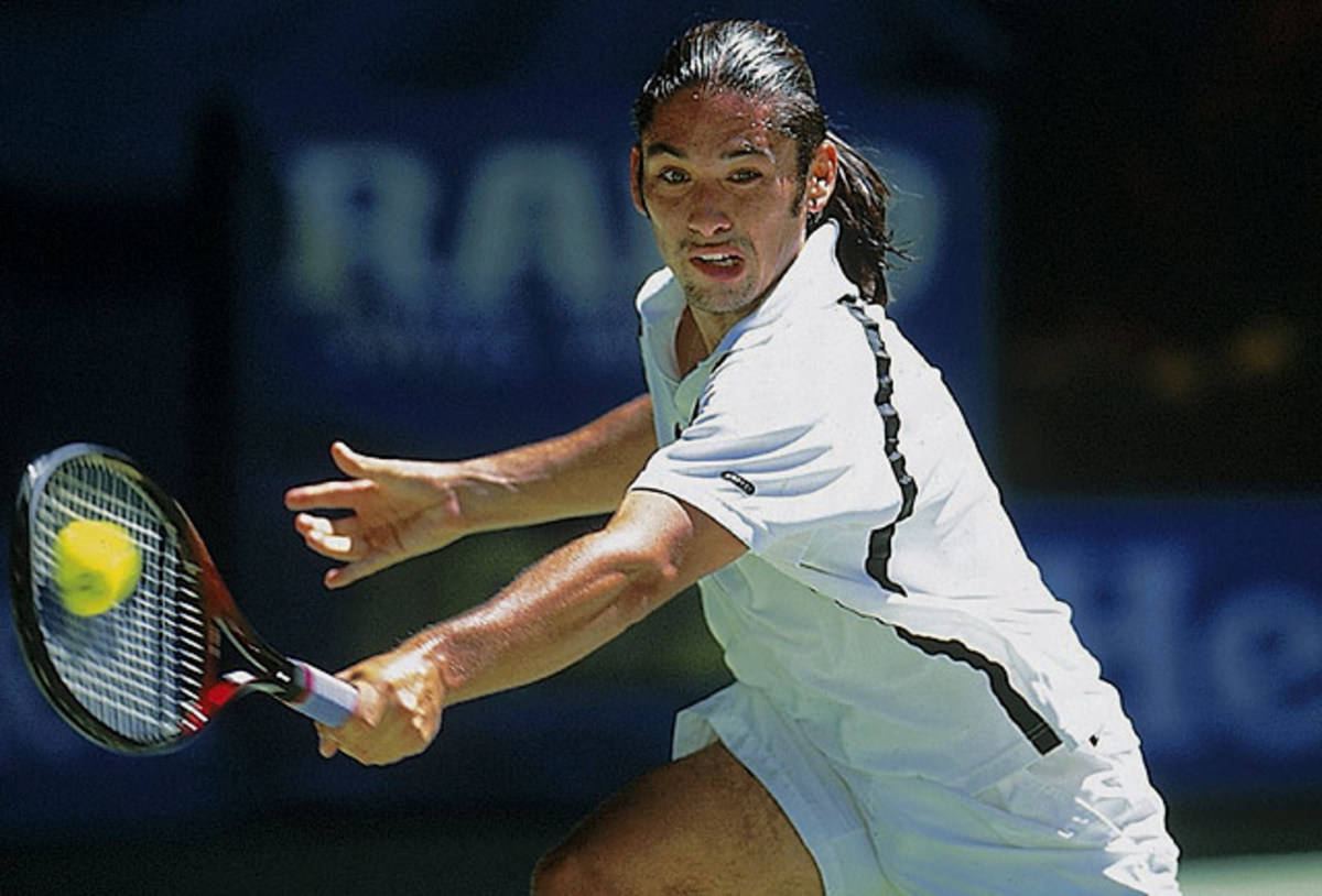 Marcelo Rios Smashing Yellow Ball Background