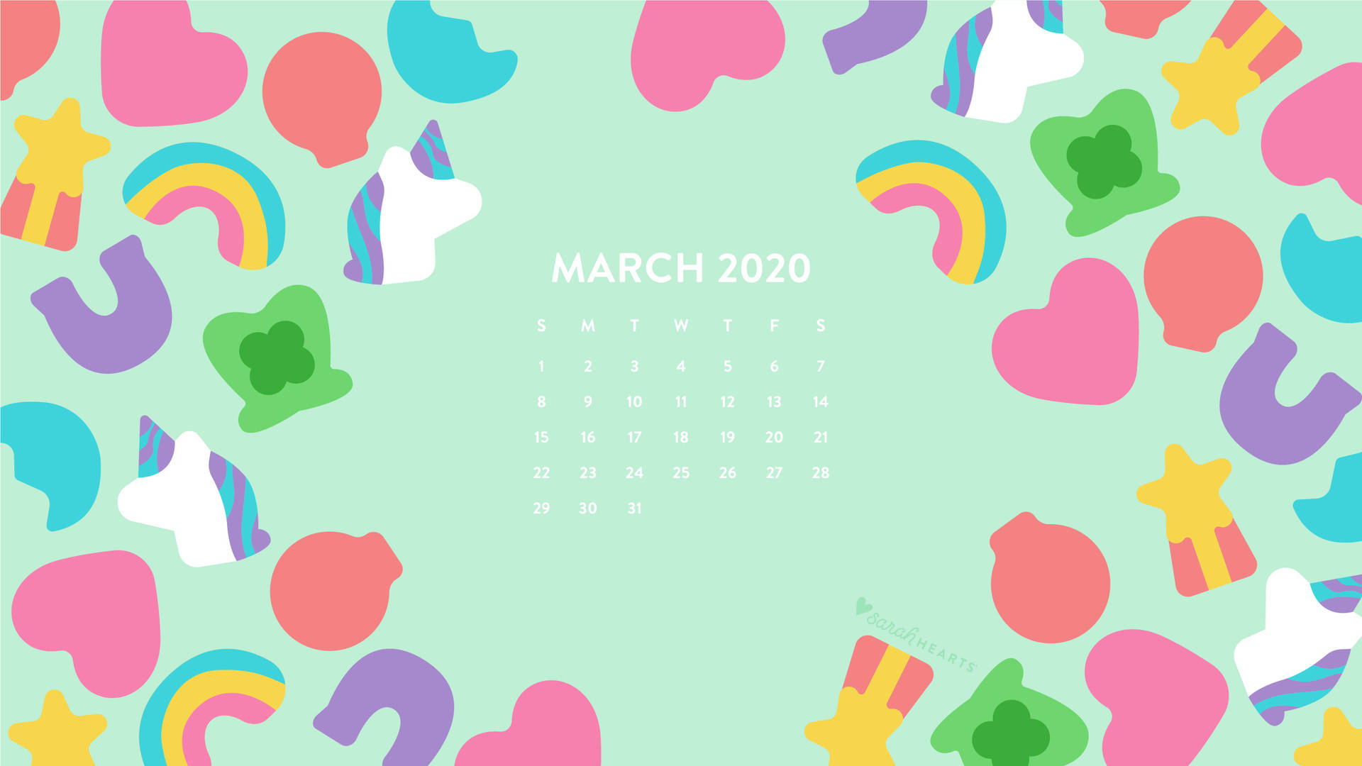 March Calendar With Clip Arts Background