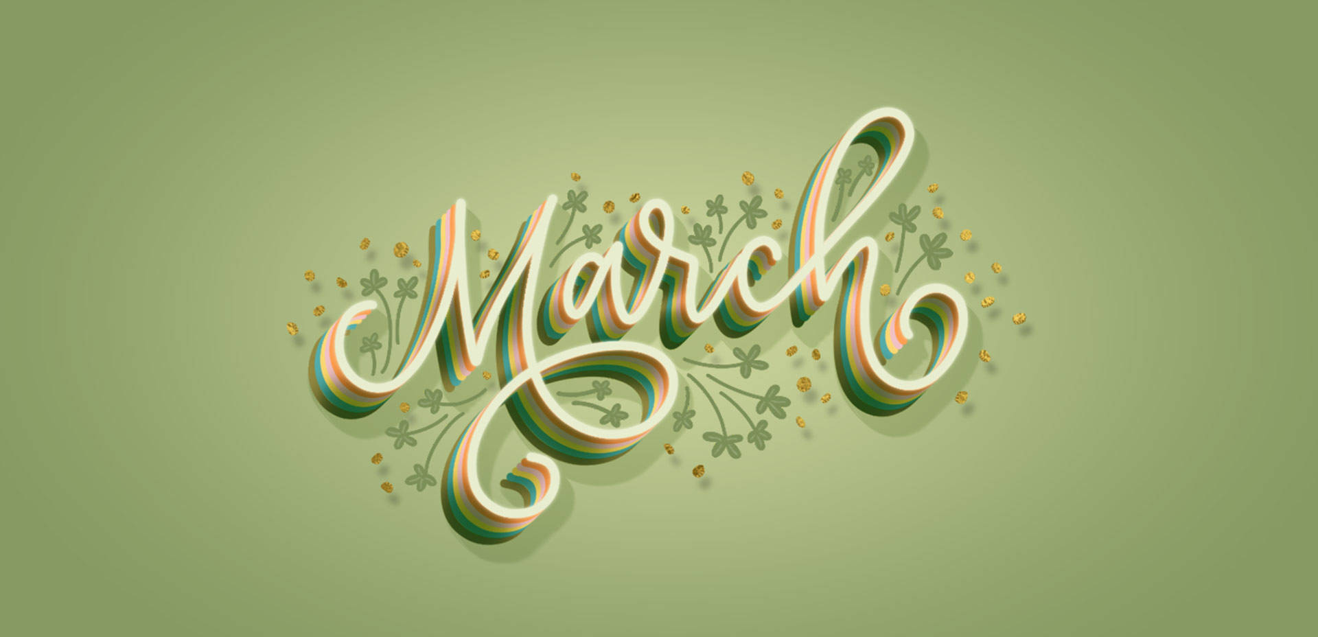 March Digital Lettering Background