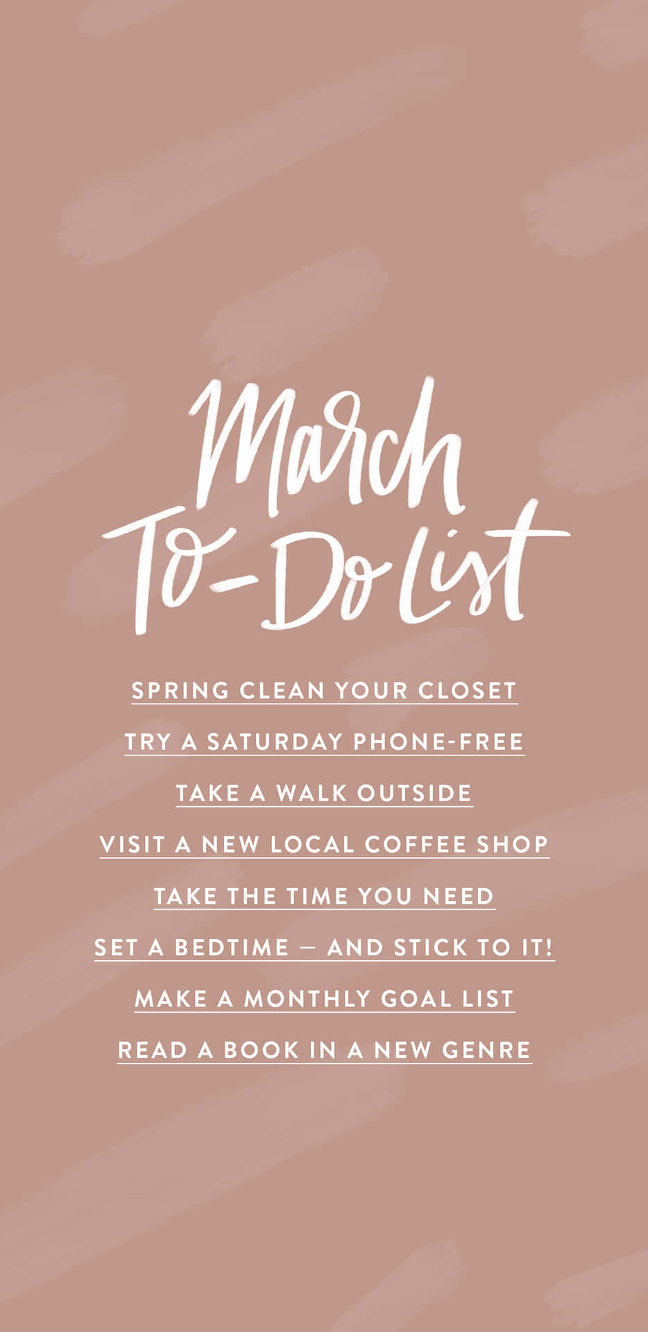 March To Do List Background