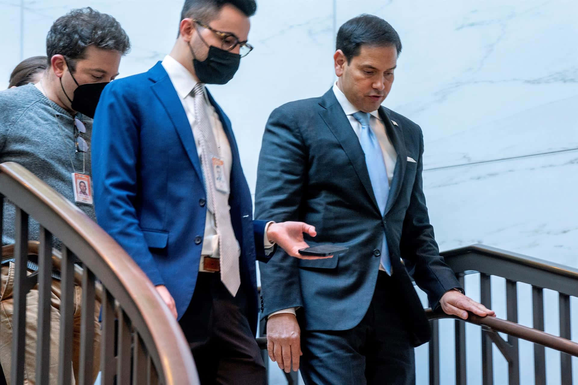 Marco Rubio Walking Down The Stairs