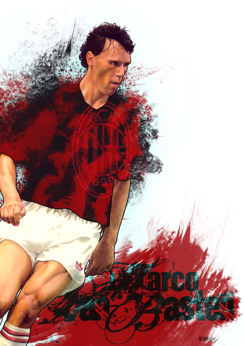 Marco Van Basten In Action - A True Legend Of Soccer Background