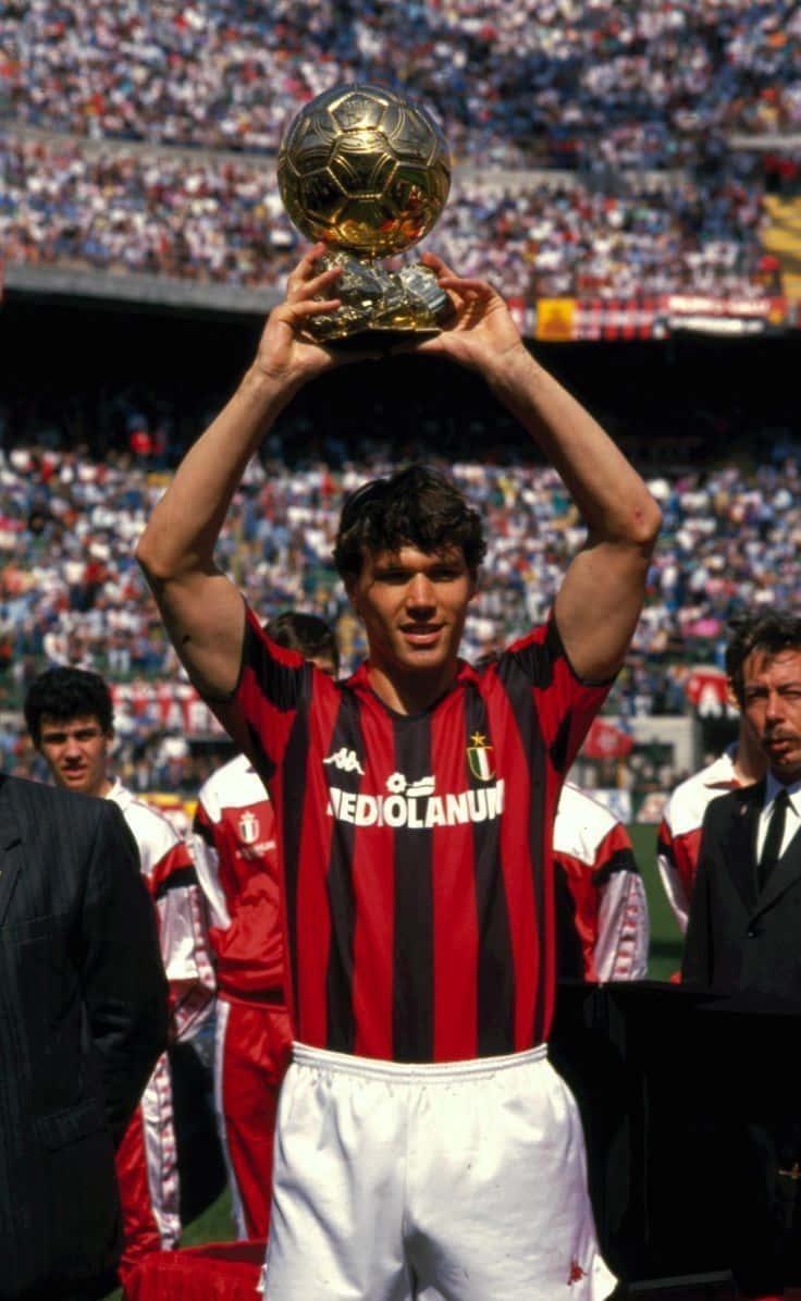 Marco Van Basten Lifting Trophy Background