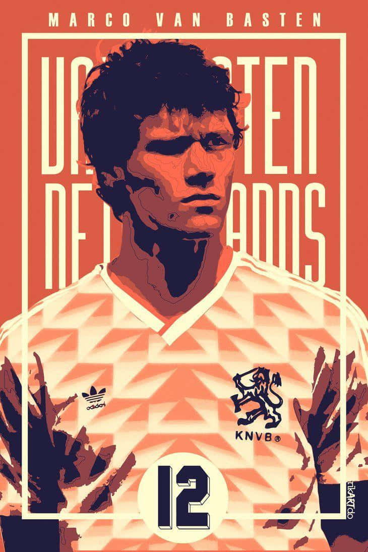 Marco Van Basten Orange And Beige Background
