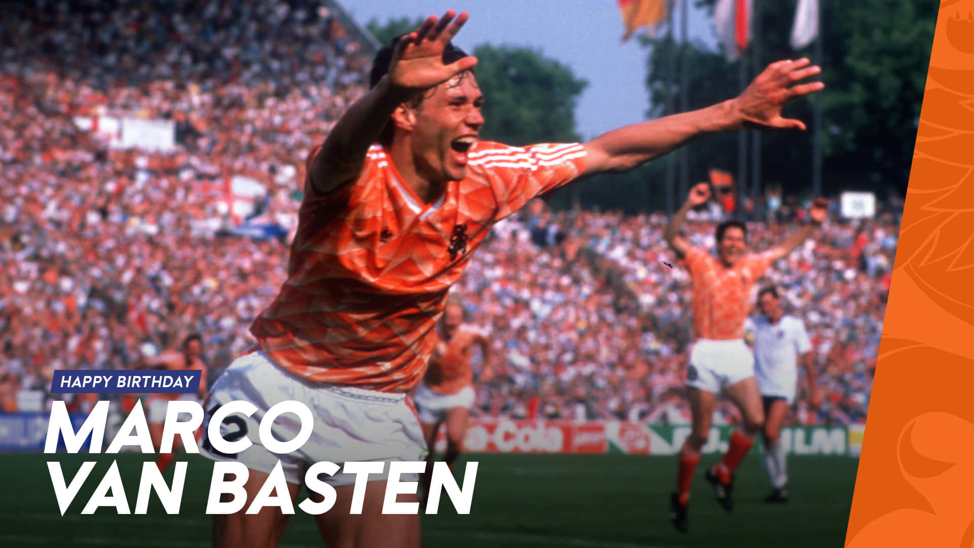 Marco Van Basten Shouting For Joy Background