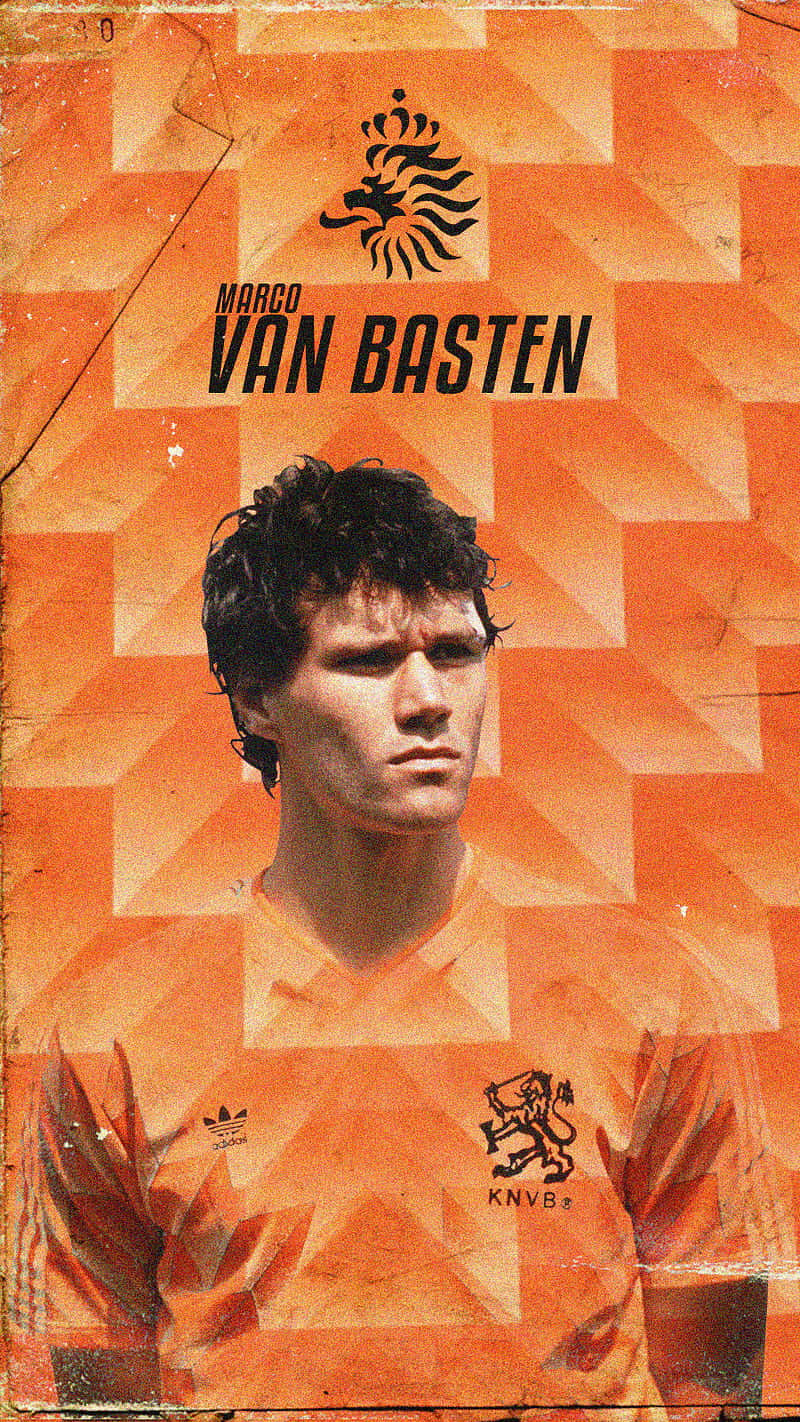 Marco Van Basten Wearing Orange Shirt Background