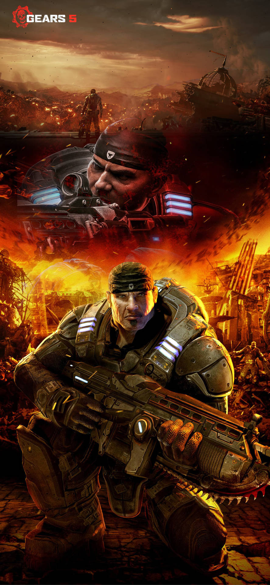 Marcus And Batista Holding Guns Gears 5 Iphone Background