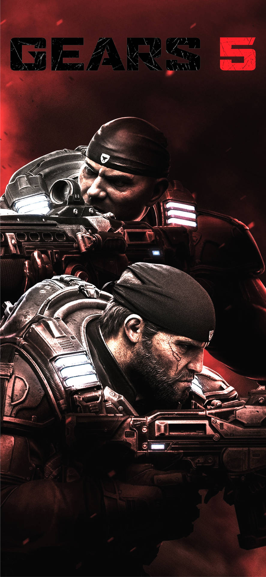 Marcus Fenix And Dave Batista Gears 5 Iphone Background