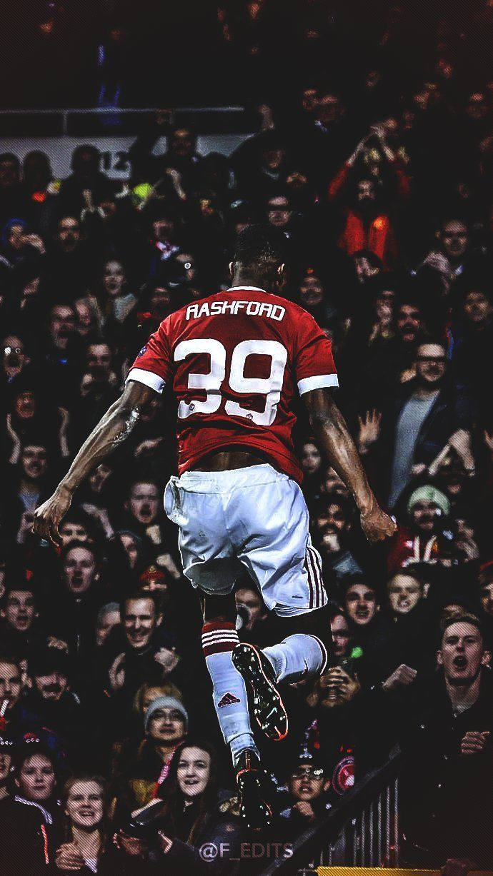 Marcus Rashford Mid-jump Background