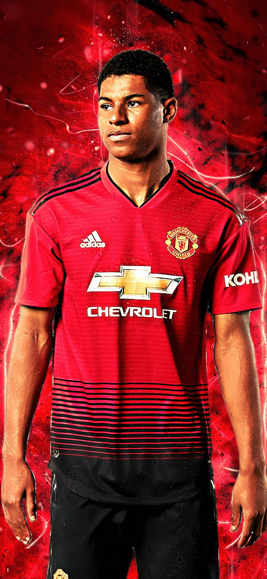 Marcus Rashford Red Abstract