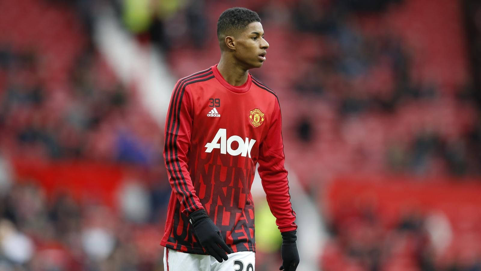 Marcus Rashford Red Long Sleeves Jersey Background