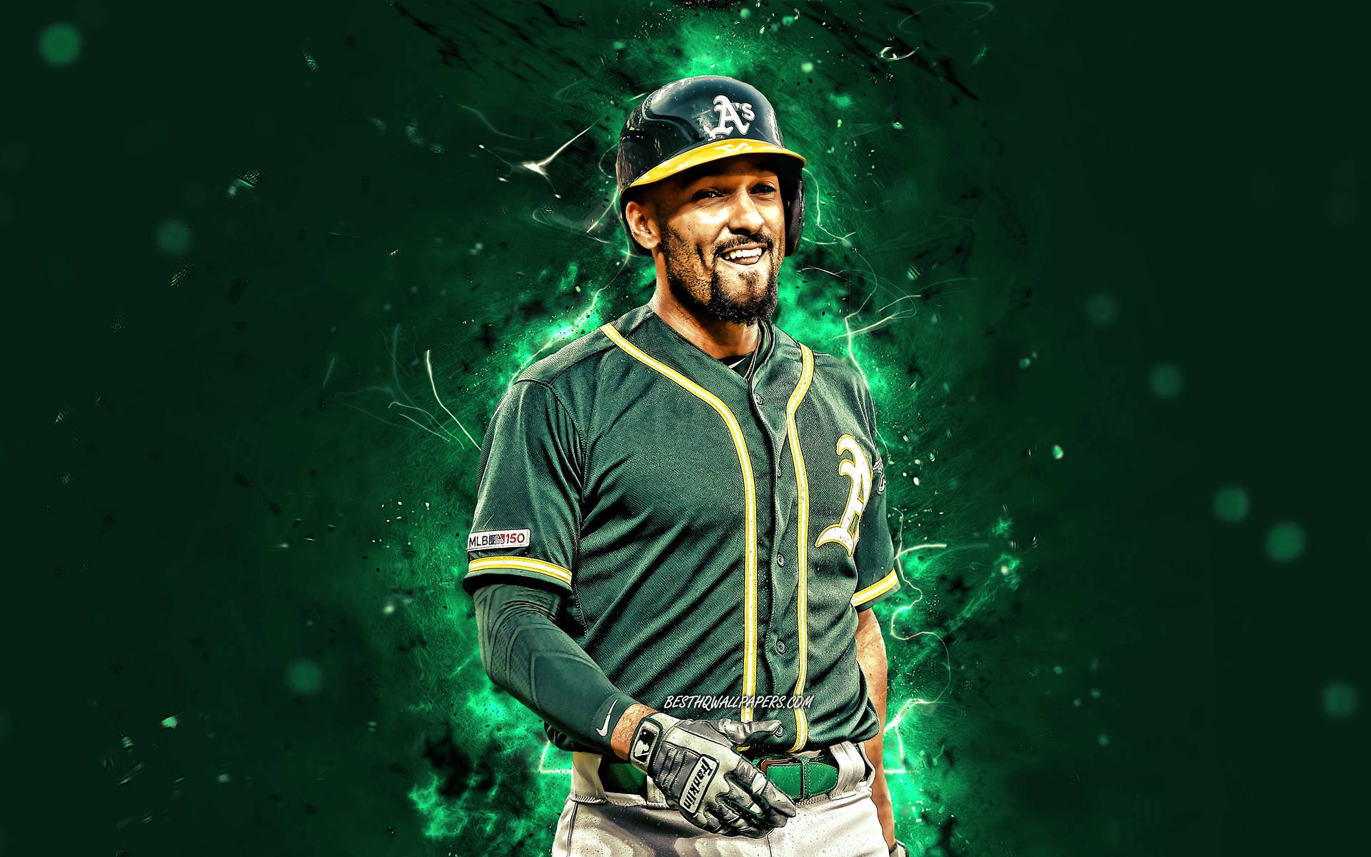 Marcus Semien Green Fan Art Background