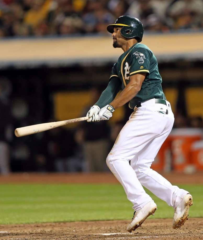 Marcus Semien In Oakland Athletics Game Background