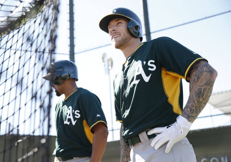 Marcus Semien With His Teammate Background