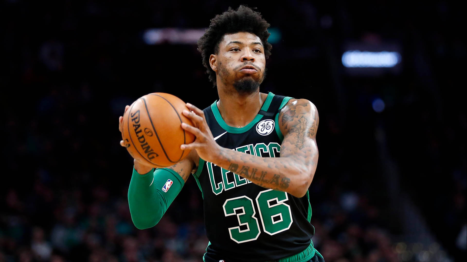 Marcus Smart Blows Off Tiredness Background