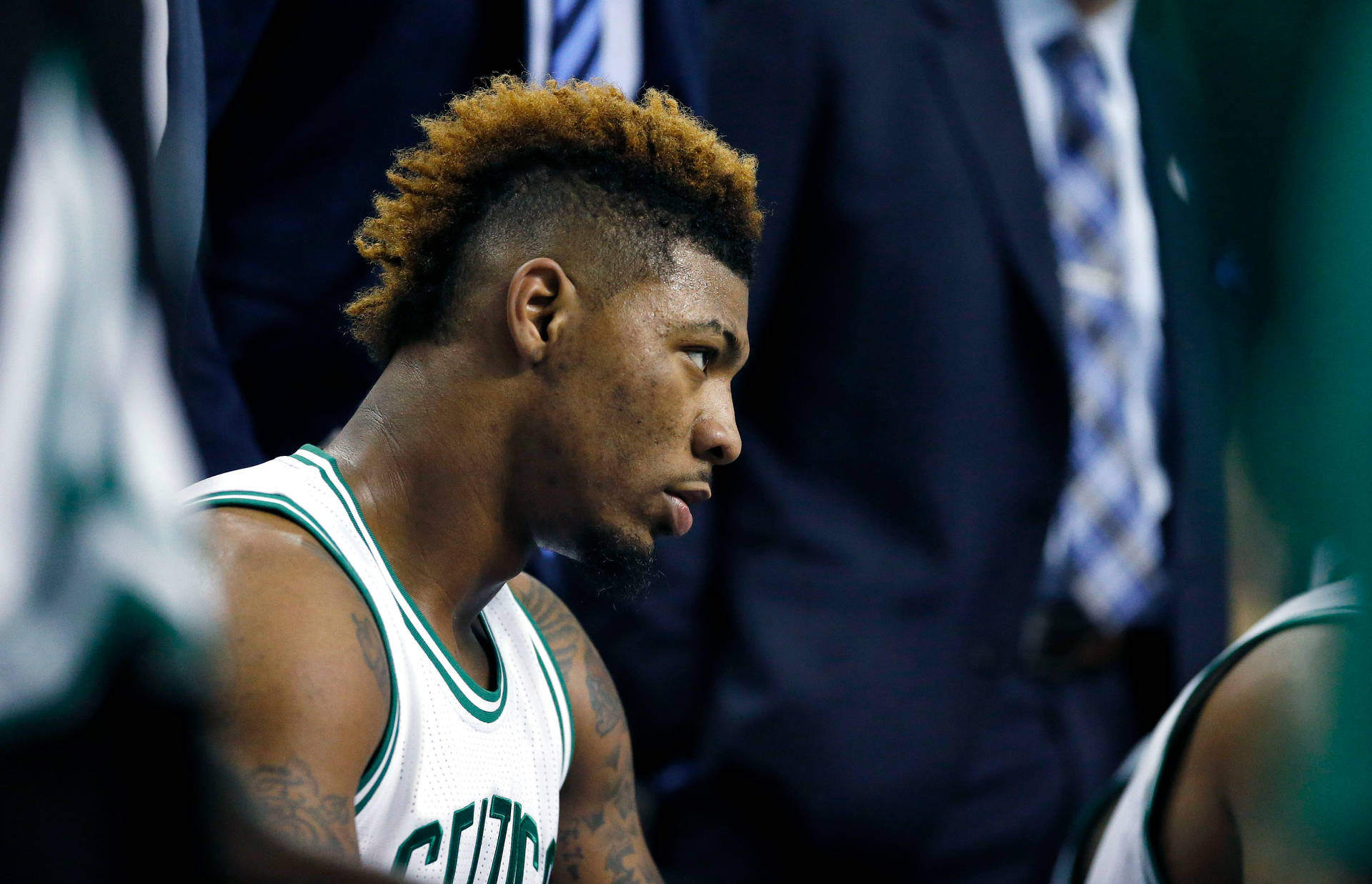 Marcus Smart Seriously Observes During Game Background