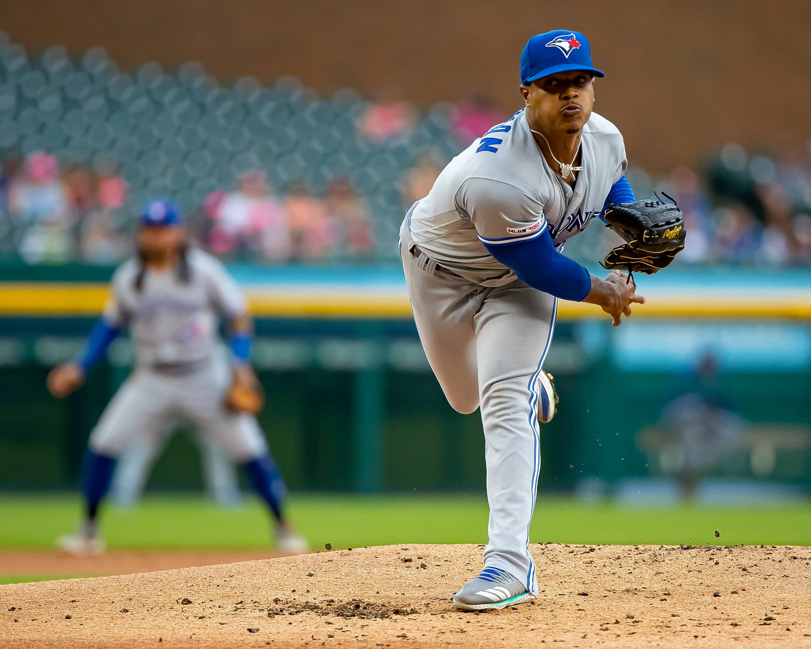 Marcus Stroman After Throwing Baseball Background