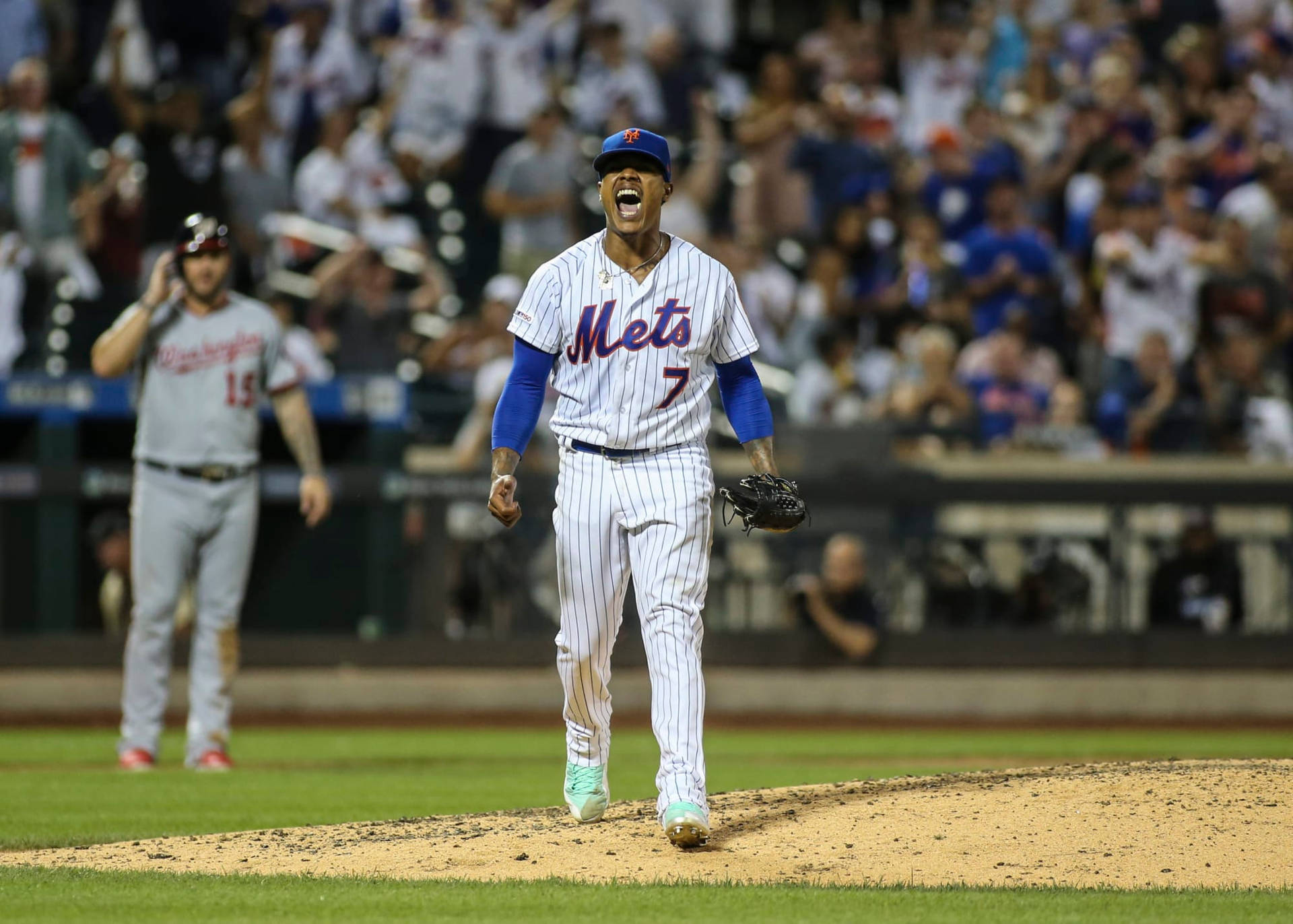 Marcus Stroman Yelling On Field Background