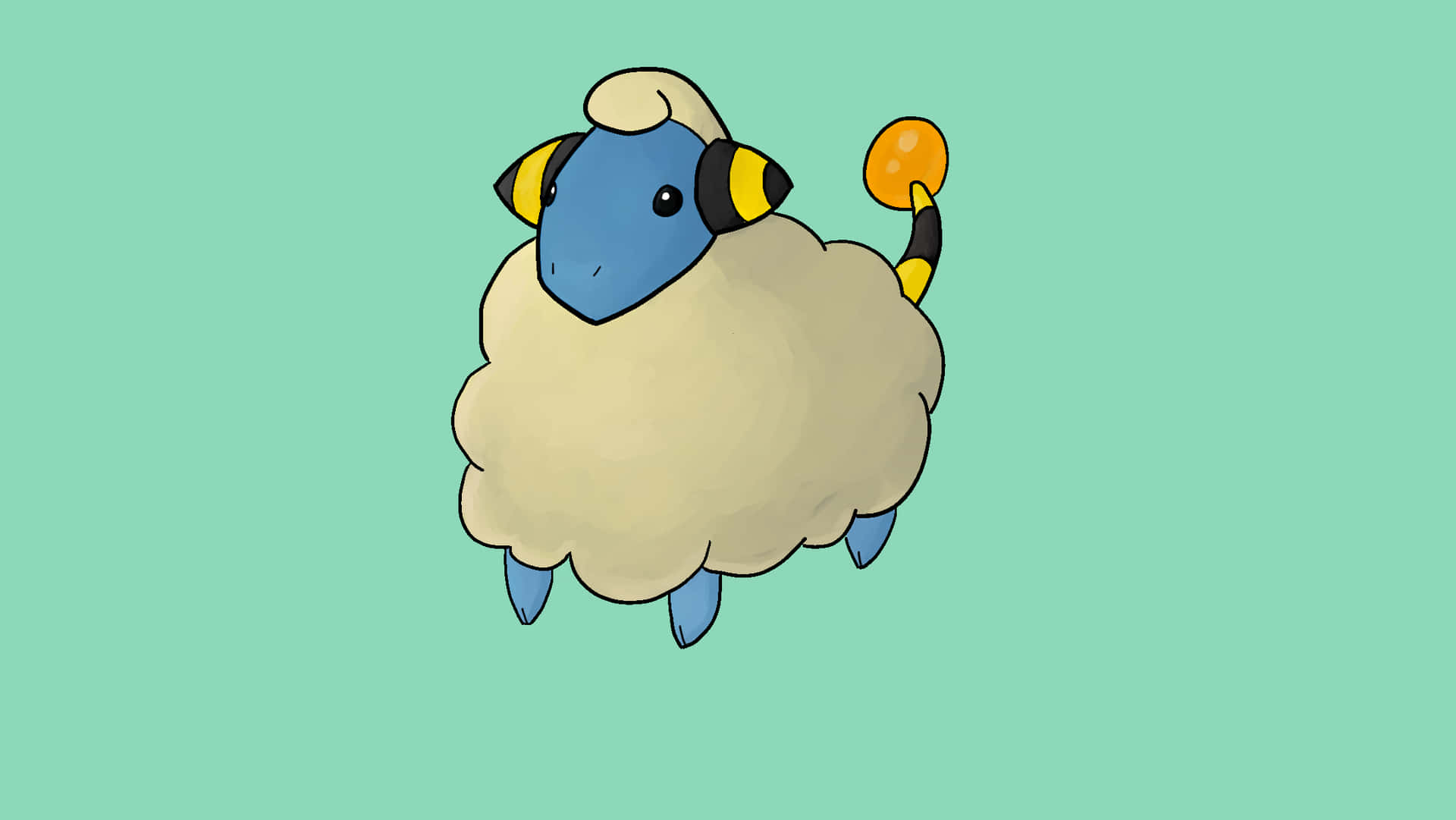 Mareep On Teal Background Background