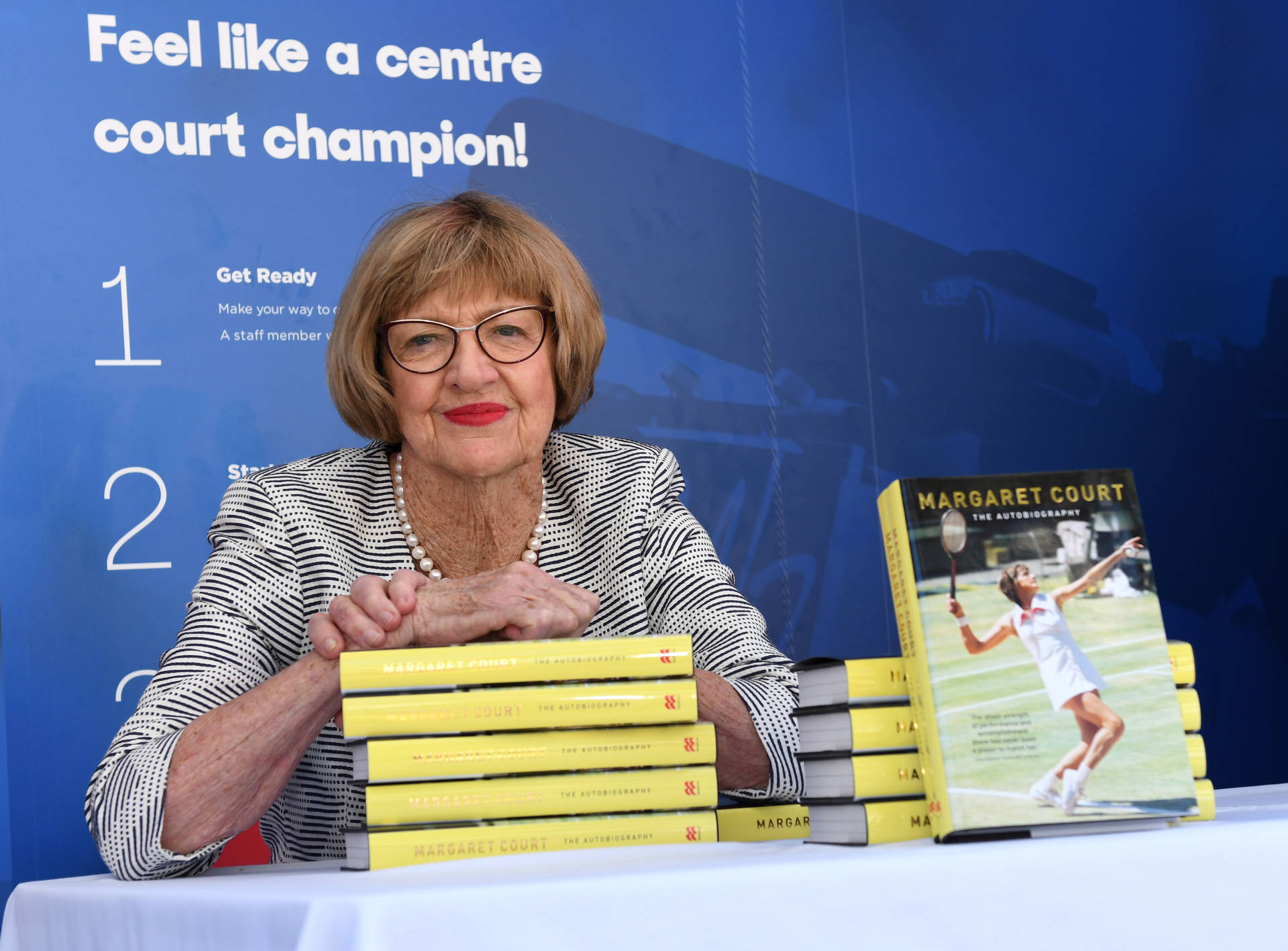 Margaret Court At Her Book Launch Event Background