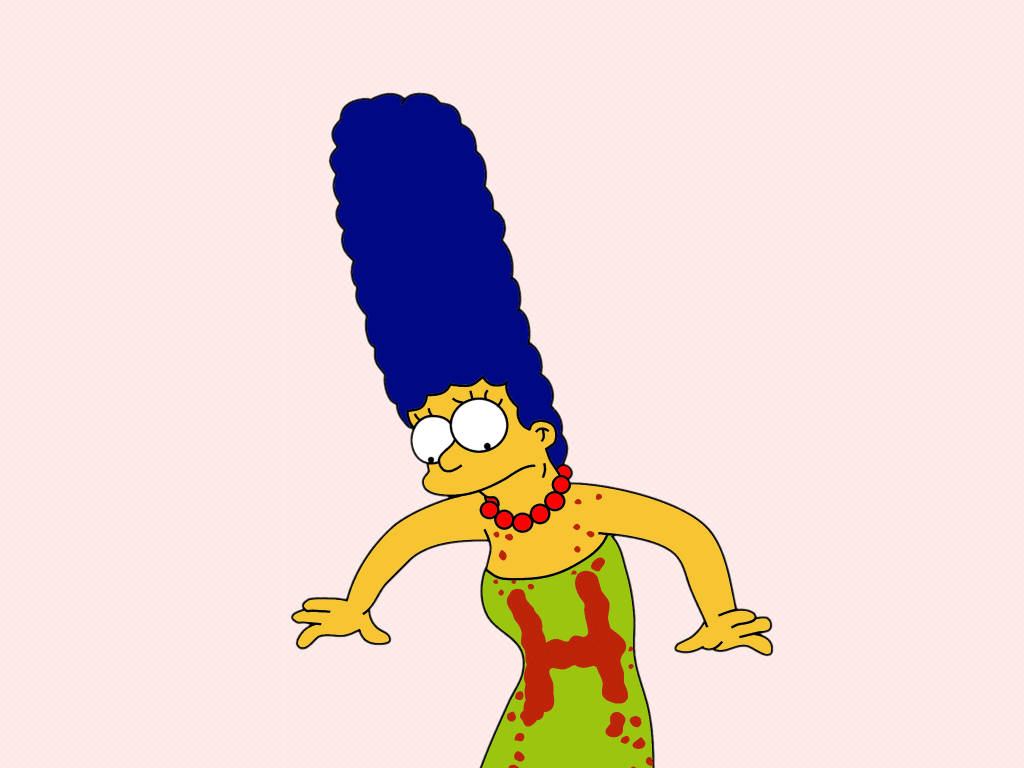 Marge Simpson Funny Cartoon Background
