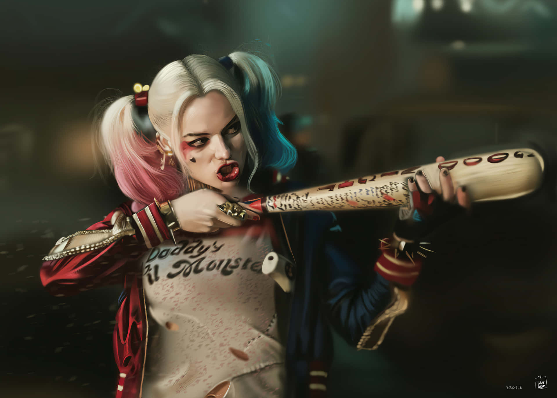 Margot Robbie Harley Quinn Holding Bat