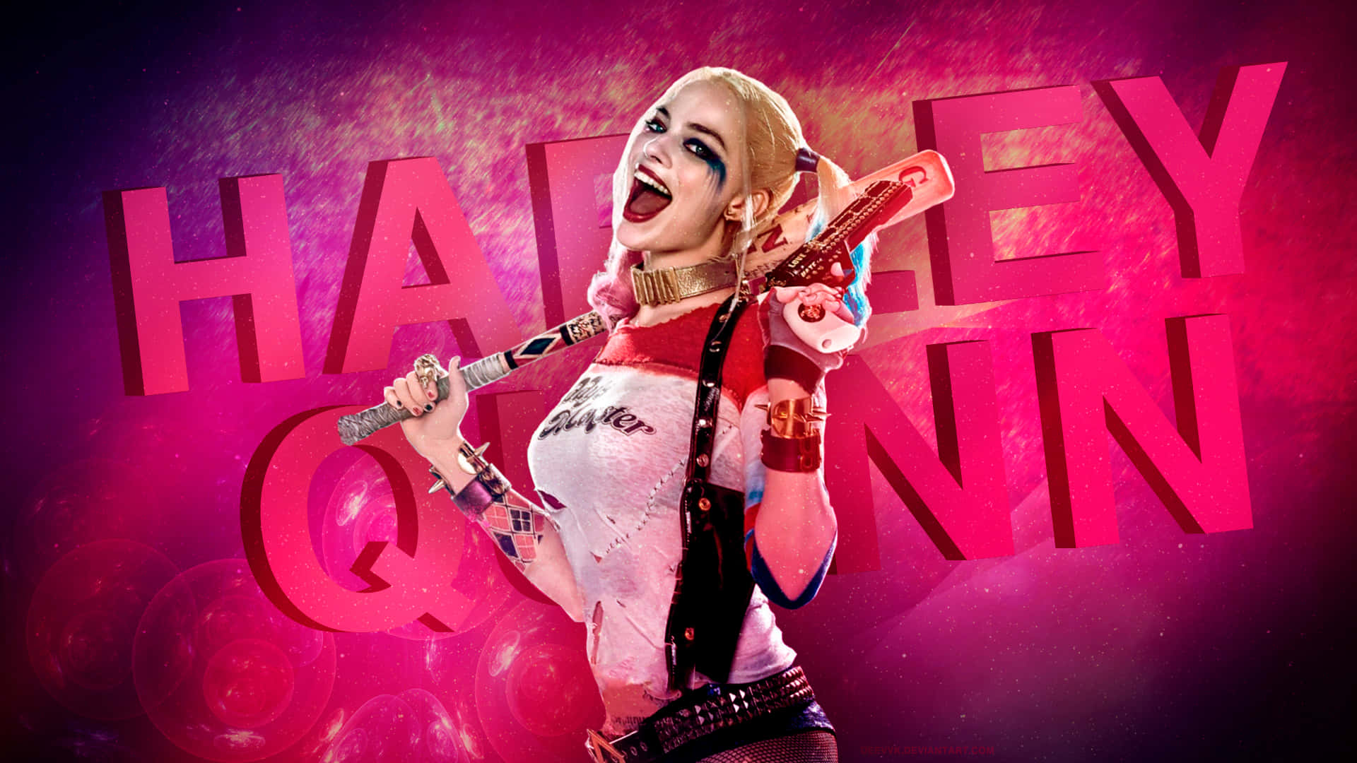 Margot Robbie Harley Quinn Poster Background