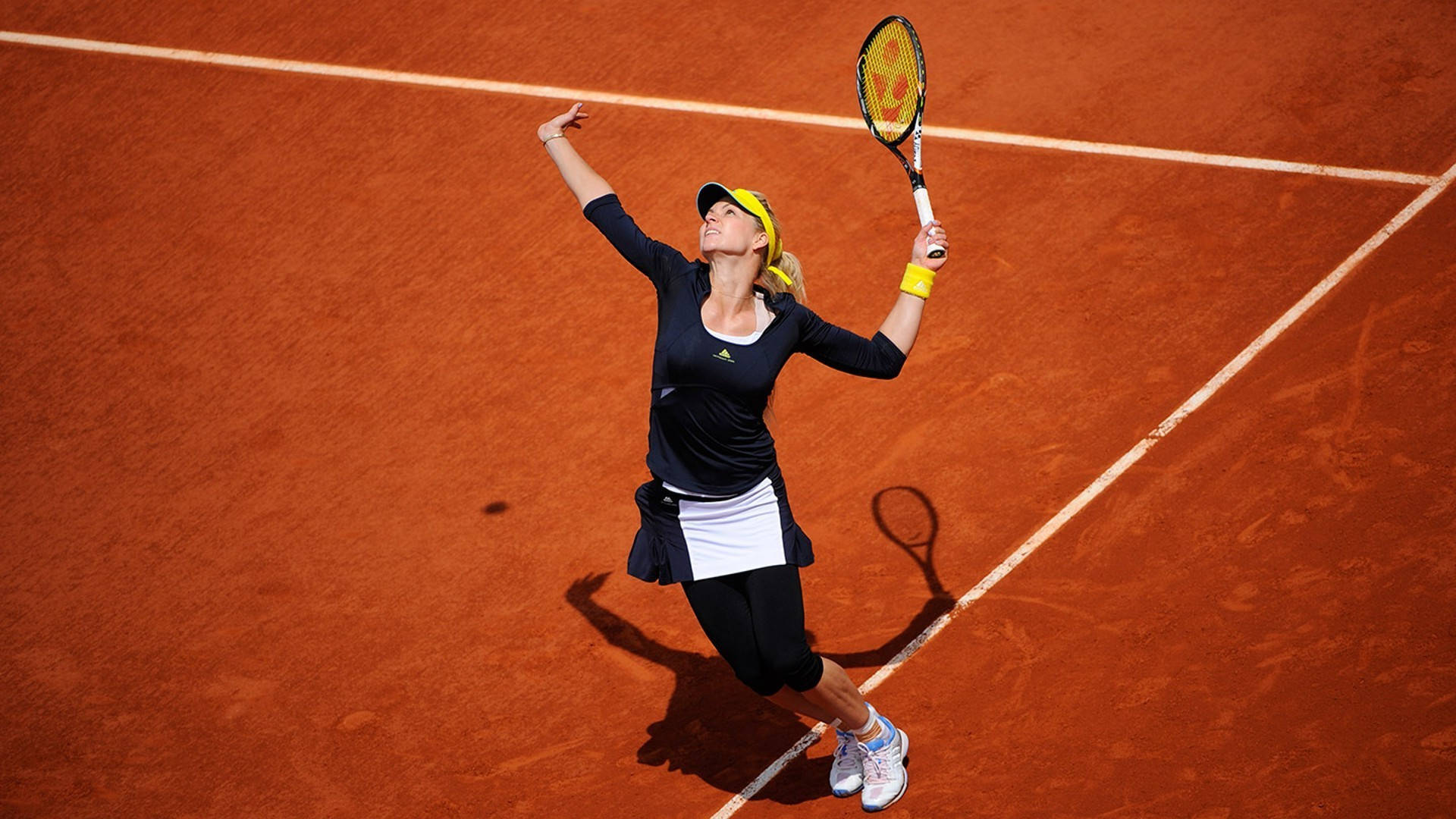 Maria Kirilenko Delivering A Cool Serve Shot Background