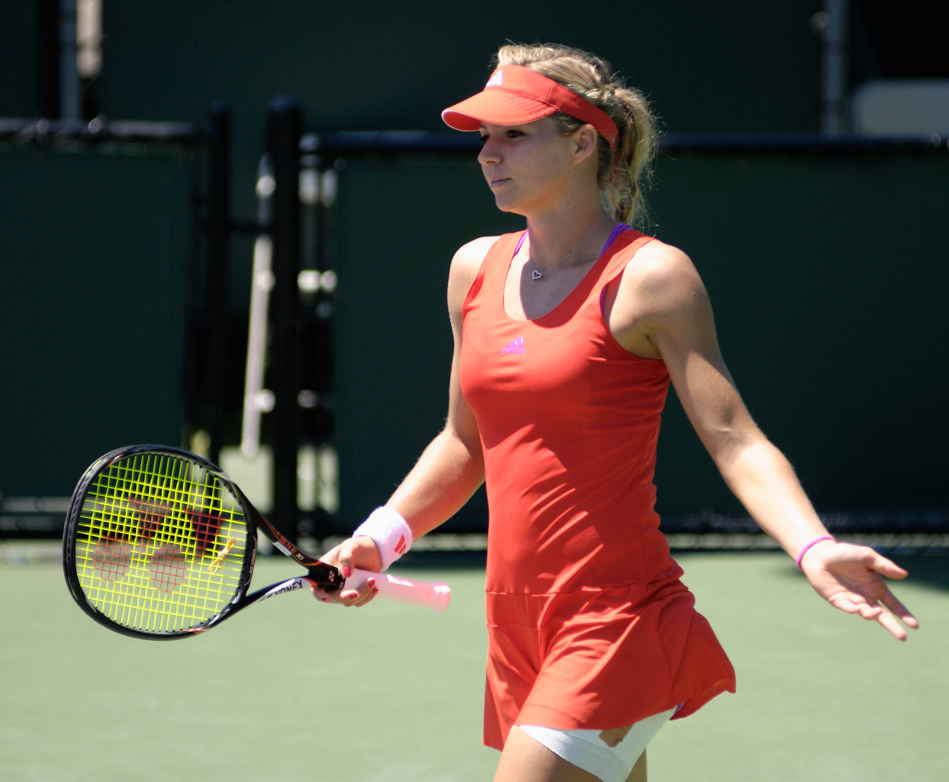 Maria Kirilenko Red Adidas Dress Visor Background