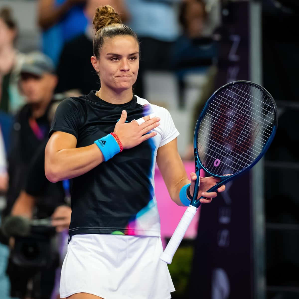 Maria Sakkari Giving An Emotional Expression On The Court