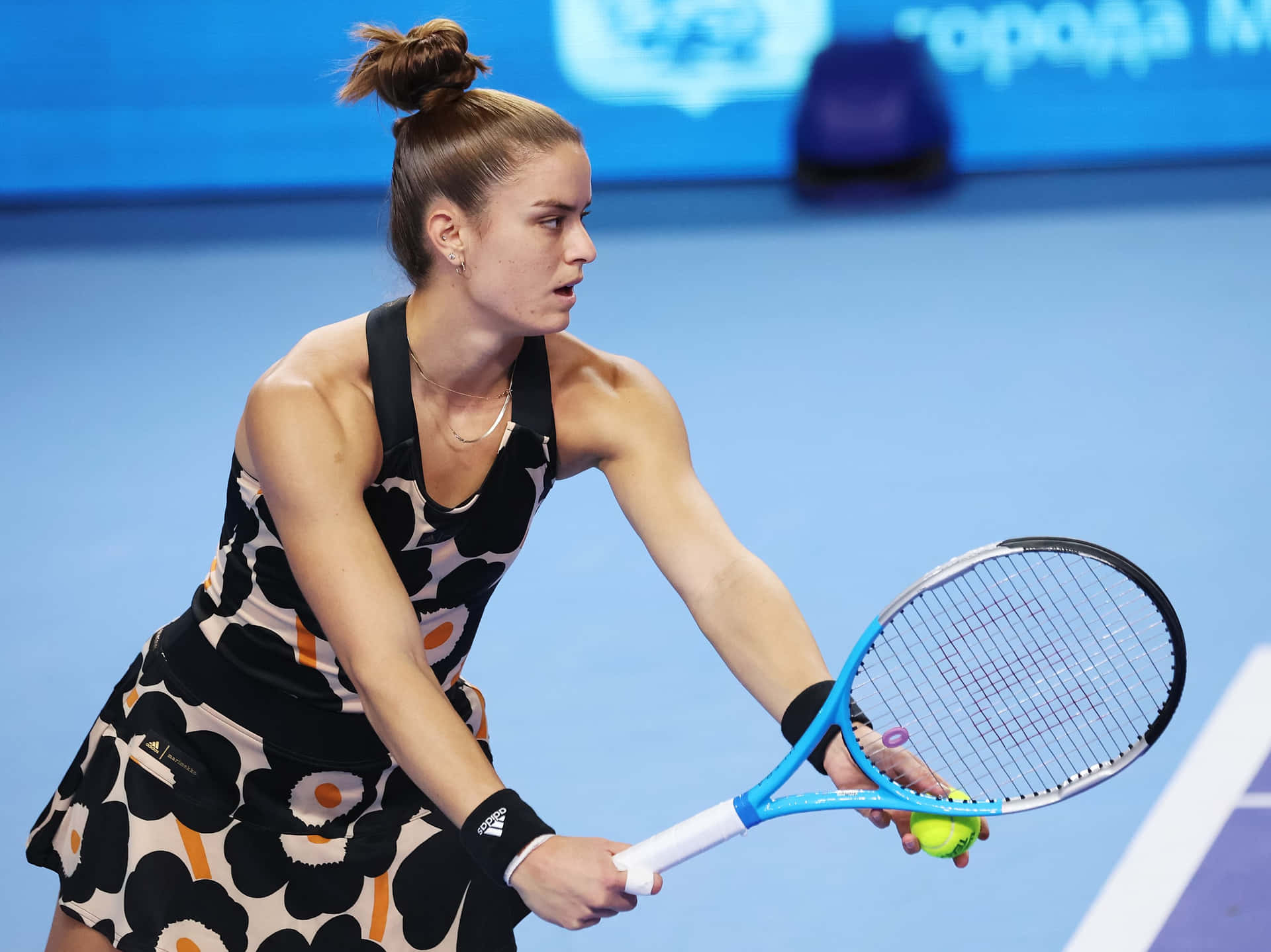 Maria Sakkari Serving Tennis Ball