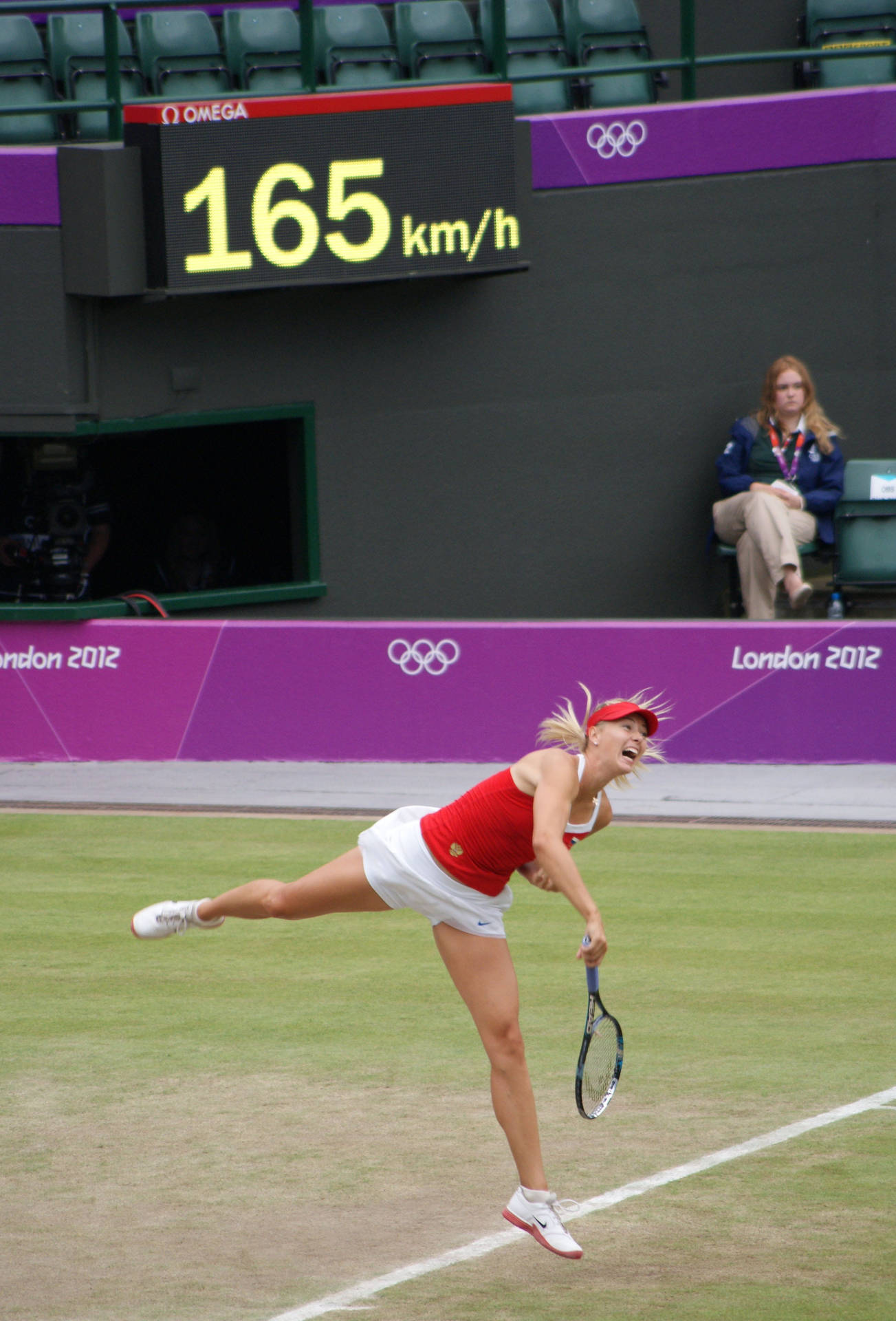 Maria Sharapova Celebrates Winning At Wimbledon Background