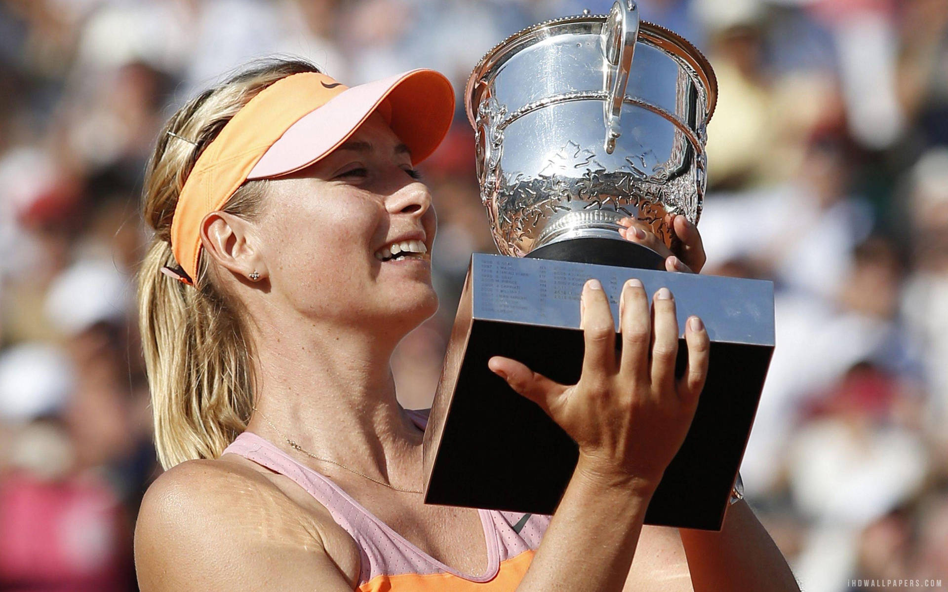 Maria Sharapova French Open Trophy Background