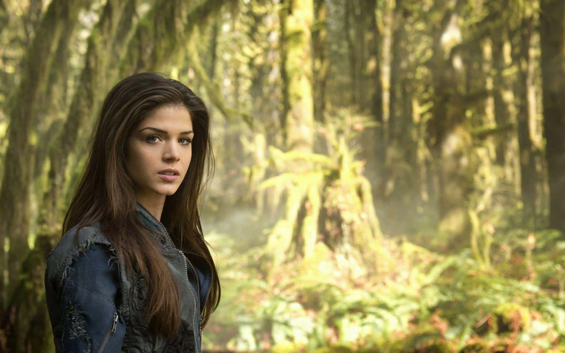 Marie Avgeropoulos Forest Backdrop Background