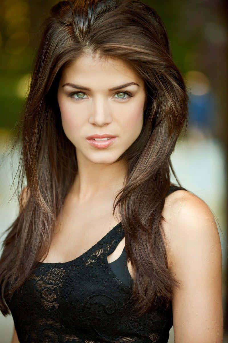 Marie Avgeropoulos Portrait Black Lace Top Background