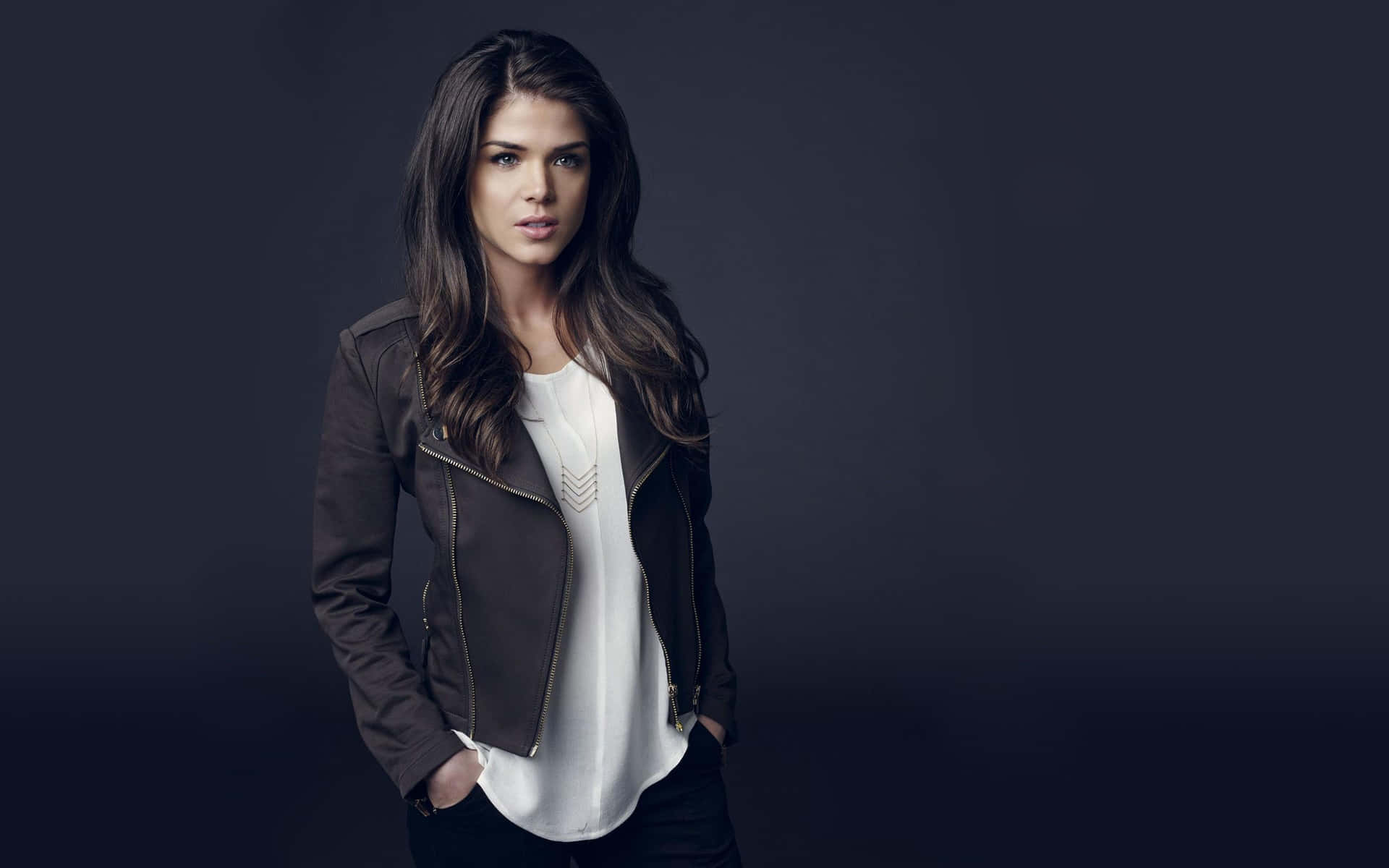 Marie Avgeropoulos Stylish Portrait Background